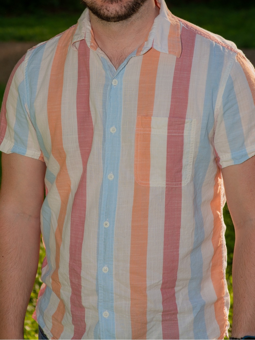 AE Striped Button Up
